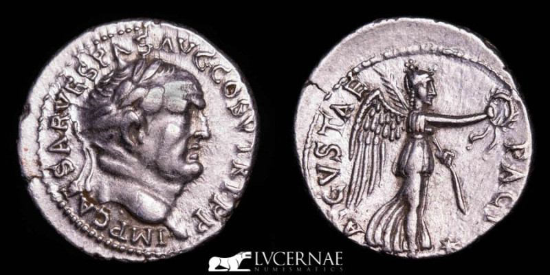 Roman Empire - Vespasian (AD 69 - 79) - Silver denarius (3,44 g. 18 mm.) - From ...