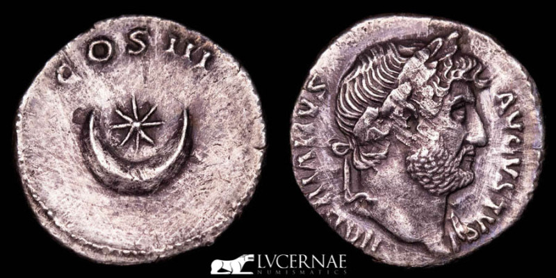 Roman Empire - Hadrian (117-138). Silver denarius (2.97 g., 18 mm.) Minted in Ro...