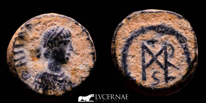 Roman Empire, Marcianus (450-457). Bronze nummus (1.54 g., 11 mm). Mintmark no v...