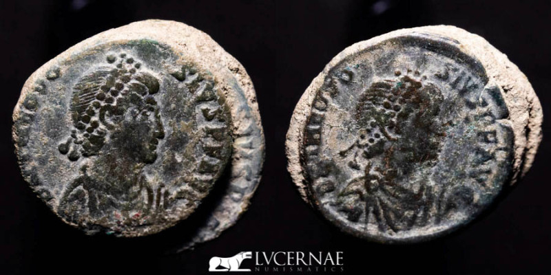 Roman Empire - Theodosius (two visible). The one in the middle will have to be t...