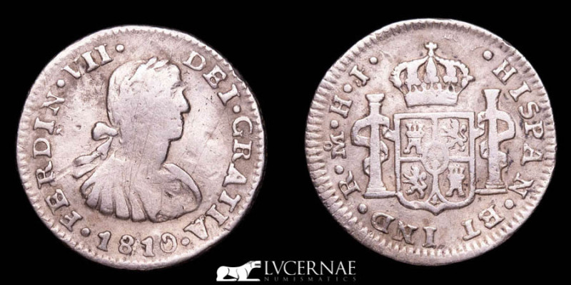 Spain - Fernando VII - (1808-1833). Silver 1/2 real (1,60 g. 17 mm.). Mexico cit...