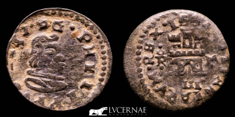 Spain - Philip IV (1621-1665). Copper 4 maravedis (1,00 g. 16 mm) Trujillo mint,...