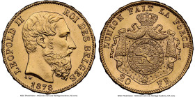 Leopold II 12-Piece Lot of Certified Assorted gold 20 Francs NGC, 1) Leopold II gold 20 Francs 1878 MS64 NGC, KM37 2) Leopold II gold 20 Francs 1882 M...