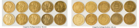 Napoleon 10-Piece Lot of Uncertified gold 40 Francs L'An 11-A, As pictured. Total AGW 3.734 oz. HID09801242017 © 2024 Heritage Auctions | All Rights R...