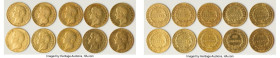Napoleon 10-Piece Lot of Uncertified gold 40 Francs L'An 13-A, As pictured. Total AGW 3.734 oz. HID09801242017 © 2024 Heritage Auctions | All Rights R...