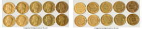 Napoleon 10-Piece Lot of Uncertified gold 40 Francs 1806-A, As pictured. Total AGW 3.734 oz. HID09801242017 © 2024 Heritage Auctions | All Rights Rese...
