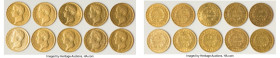 Napoleon 10-Piece Lot of Uncertified gold 40 Francs 1811-A, As pictured. Total AGW 3.734 oz. HID09801242017 © 2024 Heritage Auctions | All Rights Rese...