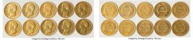 Napoleon 10-Piece Lot of Uncertified gold 40 Francs 1811-A, As pictured. Total AGW 3.734 oz. HID09801242017 © 2024 Heritage Auctions | All Rights Rese...