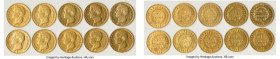 Napoleon 10-Piece Lot of Uncertified gold 40 Francs 1812-A, As pictured. Total AGW 3.734 oz. HID09801242017 © 2024 Heritage Auctions | All Rights Rese...