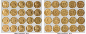 Louis XVIII 20-Piece Lot of Uncertified Assorted gold 20 Francs, Dates varied, as pictured. Total AGW 3.734 oz. HID09801242017 © 2024 Heritage Auction...