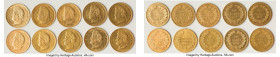 Louis Philippe I 10-Piece Lot of Uncertified gold 40 Francs 1834-A, As pictured. Total AGW 3.734 oz. HID09801242017 © 2024 Heritage Auctions | All Rig...