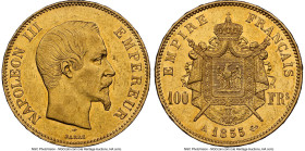 Napoleon III 5-Piece Lot of Certified Assorted gold 100 Francs NGC, 1) Napoleon III gold 100 Francs 1855-A AU55 NGC 2) Napoleon III gold 100 Francs 18...