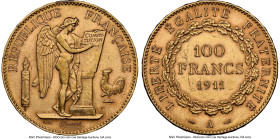 Republic 3-Piece Lot of Certified Assorted gold 100 Francs NGC, 1) Republic gold 100 Francs 1911-A AU58 NGC 2) Republic gold 100 Francs 1899-A UNC Det...
