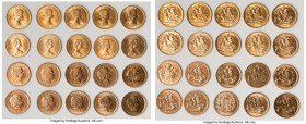 Elizabeth II 20-Piece Lot of Uncertified Assorted gold Sovereigns, As pictured. Total AGW 4.71 oz. HID09801242017 © 2024 Heritage Auctions | All Right...