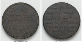 British Colony copper "Convict" Love Token 1818 XF, 36mm. 23.85gm. "Dear Parents / When This You See / Remember Me & Have Me In / Your Mind, Let Other...