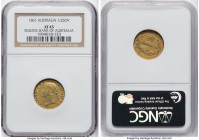 Victoria gold 1/2 Sovereign 1861-SYDNEY XF45 NGC, Sydney mint, KM3, Marsh-386 (R3). A difficult date in the series to locate in any meaningful conditi...