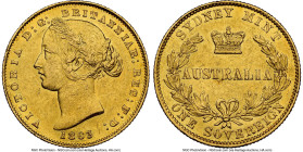 Victoria gold Sovereign 1863-SYDNEY AU58 NGC, Sydney mint, KM4, Fr-10. HID09801242017 © 2024 Heritage Auctions | All Rights Reserved