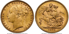 Victoria gold "St. George" Sovereign 1876-M MS61 NGC, Melbourne mint, KM7, S-3857. HID09801242017 © 2024 Heritage Auctions | All Rights Reserved