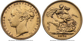 Victoria gold "St. George" Sovereign 1876-M AU55 NGC, Melbourne mint, KM7, S-3857. HID09801242017 © 2024 Heritage Auctions | All Rights Reserved