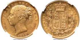 Victoria gold "Shield - Inverted A for V" Sovereign 1880-S AU55 NGC, Sydney mint, KM6, S-3855. One of the most keenly sought after types within the Au...