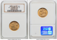 Victoria gold "St. George" Sovereign 1881-M MS61 NGC, Melbourne mint, KM7, S-3857A. From The Marsden Collection HID09801242017 © 2024 Heritage Auction...