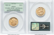 Victoria gold "Young Head/St. George" Sovereign 1887-M MS62 PCGS, Melbourne mint, KM7, S-3857C. From The Marsden Collection HID09801242017 © 2024 Heri...