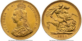 Victoria gold Sovereign 1889-S AU58 NGC, Sydney mint, KM10, S-3868. First legend. HID09801242017 © 2024 Heritage Auctions | All Rights Reserved