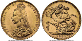 Victoria gold "Jubilee Head" Sovereign 1893-S MS62 NGC, Sydney mint, KM10, S-3868C. HID09801242017 © 2024 Heritage Auctions | All Rights Reserved