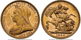 Victoria gold Sovereign 1896-M MS62 NGC, Melbourne mint, KM13, S-3875. HID09801242017 © 2024 Heritage Auctions | All Rights Reserved