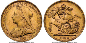 Victoria gold Sovereign 1896-M MS62 NGC, Melbourne mint, KM13, S-3875. HID09801242017 © 2024 Heritage Auctions | All Rights Reserved