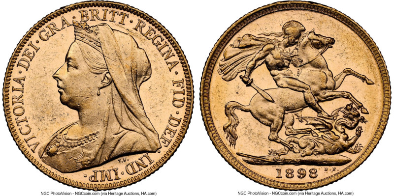 Victoria gold Sovereign 1898-M MS61 Prooflike NGC, Melbourne mint, KM13, S-3875....