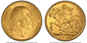 Edward VII gold Sovereign 1908-S MS63 PCGS, Sydney mint, KM15, S-3973. HID09801242017 © 2024 Heritage Auctions | All Rights Reserved