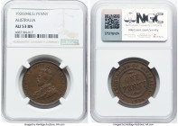 George V Penny 1926-(m&s) AU53 Brown NGC, KM23. Struck at Melbourne or Sydney, without mintmark. A key date in the Australian Penny series and very sc...