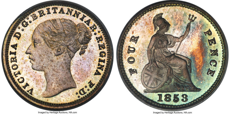 Victoria Proof 4 Pence (Groat) 1853 PR65 PCGS, cf. KM731.1 (unlisted in Proof), ...