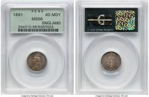 5-Piece Lot of Certified Assorted Issues PCGS, 1) Victoria Maundy 4 Pence 1891 - MS66, KM773, S-3933 2) Victoria Maundy 4 Pence 1895 - MS66, KM778, S-...