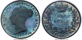 Victoria Proof 6 Pence 1839 PR66 PCGS, KM733.1, S-3908. Plain edge. An astounding Proof selection with deep electric blue fields and distinct frosting...