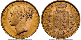 Victoria gold "Shield" Sovereign 1871 MS64 NGC, KM736.2, S-3853B. HID09801242017 © 2024 Heritage Auctions | All Rights Reserved