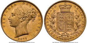 Victoria gold "Shield" Sovereign 1871 MS64 NGC, KM736.2, S-3853B. HID09801242017 © 2024 Heritage Auctions | All Rights Reserved