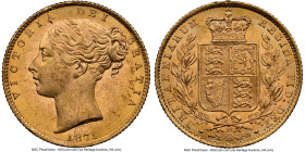 Victoria gold "Shield" Sovereign 1871 MS63+ NGC, KM736.2, S-3853B. HID09801242017 © 2024 Heritage Auctions | All Rights Reserved
