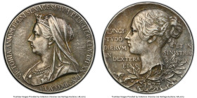 3-Piece Lot of Certified Assorted silver Matte Specimen Medals PCGS, 1) Victoria "Diamond Jubilee" Medal 1897 - SP53, Eimer-1817b. 25mm. 2) Edward VII...