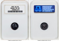 Edward VII 3-Piece Lot of Certified Maundy Oddments NGC, 1) Maundy 3 Pence 1907 - MS68, S-3987. Tied for the highest graded at NGC census with two oth...