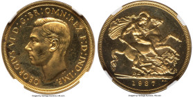 George VI gold Proof Sovereign 1937 PR64 NGC, KM859, S-4076. Essential for the discerning British collector, this issue becomes scarcer above the Choi...