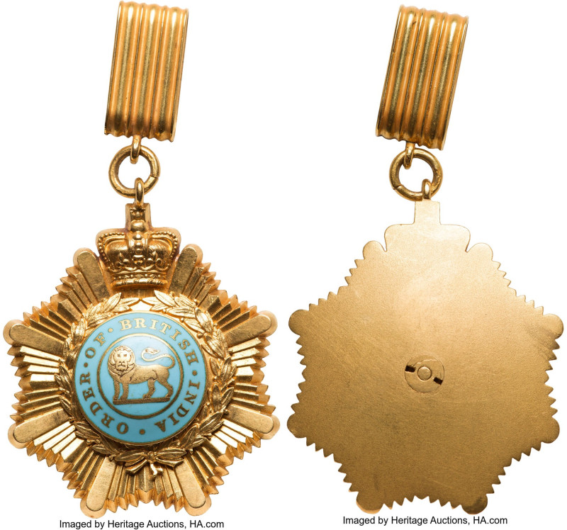 British India. Uncertified gold Order of British India "1st Class" Neck Badge ND...