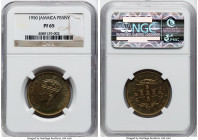 British Colony. George VI Proof Penny 1950 PR65 NGC, KM35. A solid Gem example of this Jamaican Proof of Record. HID09801242017 © 2024 Heritage Auctio...