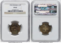 British Colony. Elizabeth II Proof 1/2 Penny 1962 PR63 NGC, KM36. A lovely representation of the type with intriguing moss and olive green surfaces th...