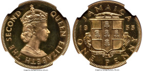 British Colony. Elizabeth II Proof Penny 1955 PR67 Cameo NGC, KM37. An altogether lovely selection. Admitting light haze to obverse legends which blen...