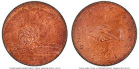 British Colony. Sierra Leone Company bronzed-copper Proof Cent 1791 PR64 PCGS, Soho mint, KM1. Mintage: 400. A lovely, practically uniformly chestnut ...