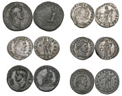 Antoninus Pius (138-161), sestertius, rev., Tiber reclining (RIC 643), good fine; Divus Augustus, dupondius (RIC 56), very fine; and folles of Dioclet...