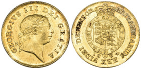 George III, half-guinea, 1804 (S. 3737), a few marks, good very fine to extremely fine

Estimate: 400-500