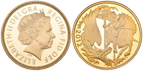 Elizabeth II, proof tw0 pounds, 2012, rev., St George and Dragon, by Paul Day (S. SD8), mint state, in capsule 

Estimate: 700-900